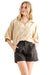 Kvinders Oversized Skjorte Linned Knaplukning 0