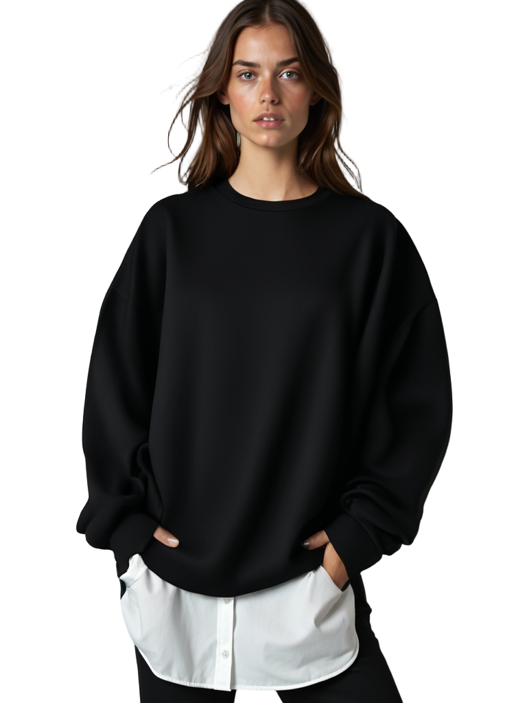 Kvinders Oversized Sweater Blød Materiale Minimalistisk Design 0
