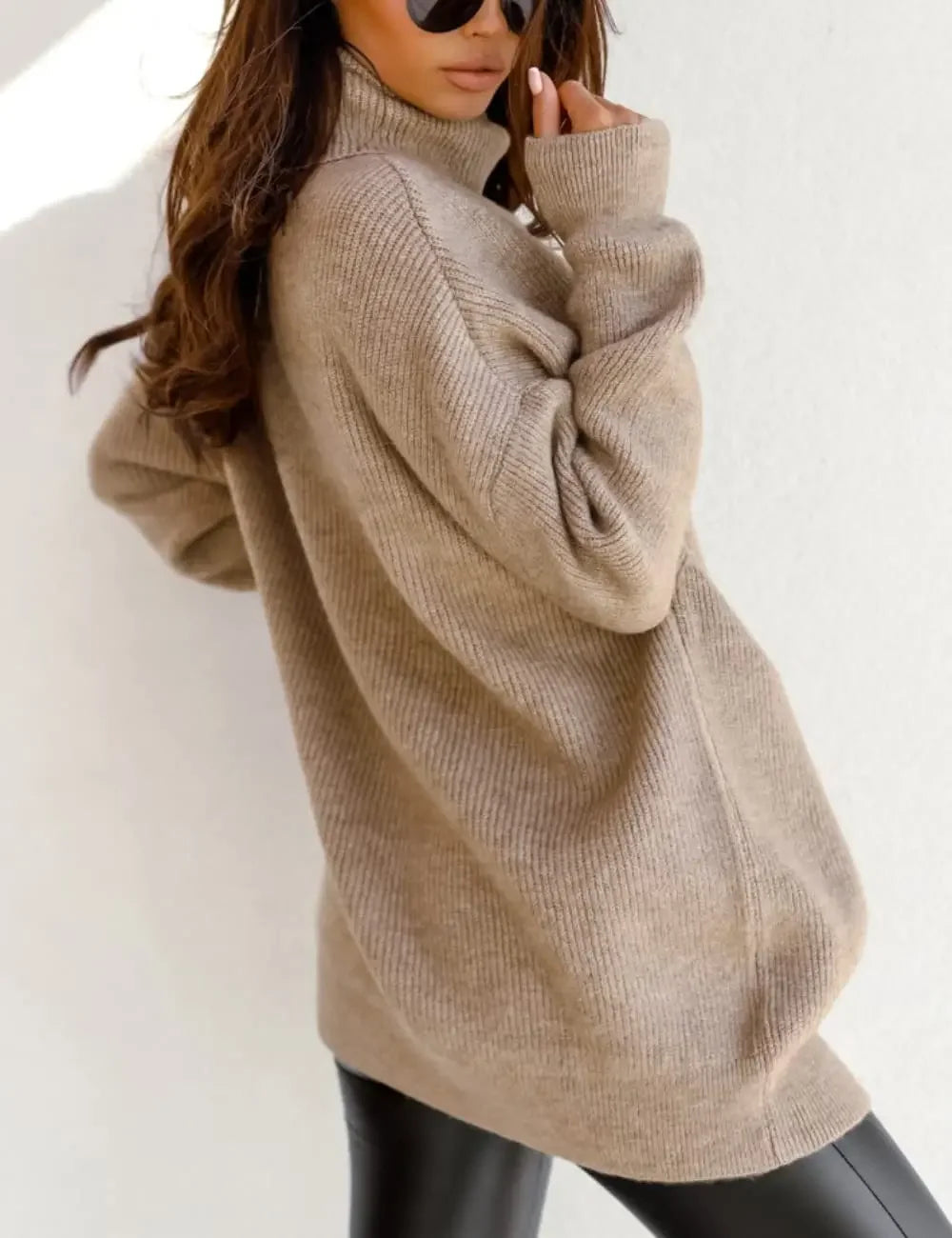 Kvinders Oversized Sweater Turtleneck Viskose Casual 2