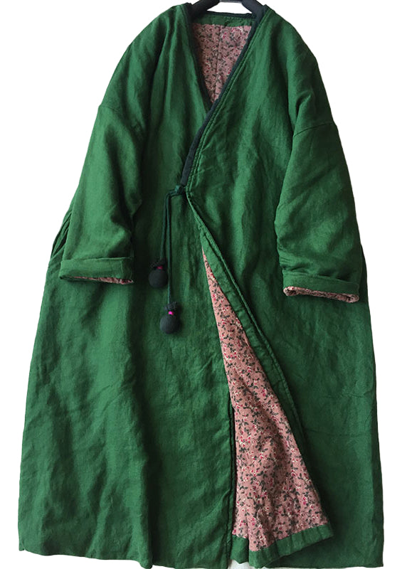 Kvinders Parka Jakke med V-Hals og Knapper 0