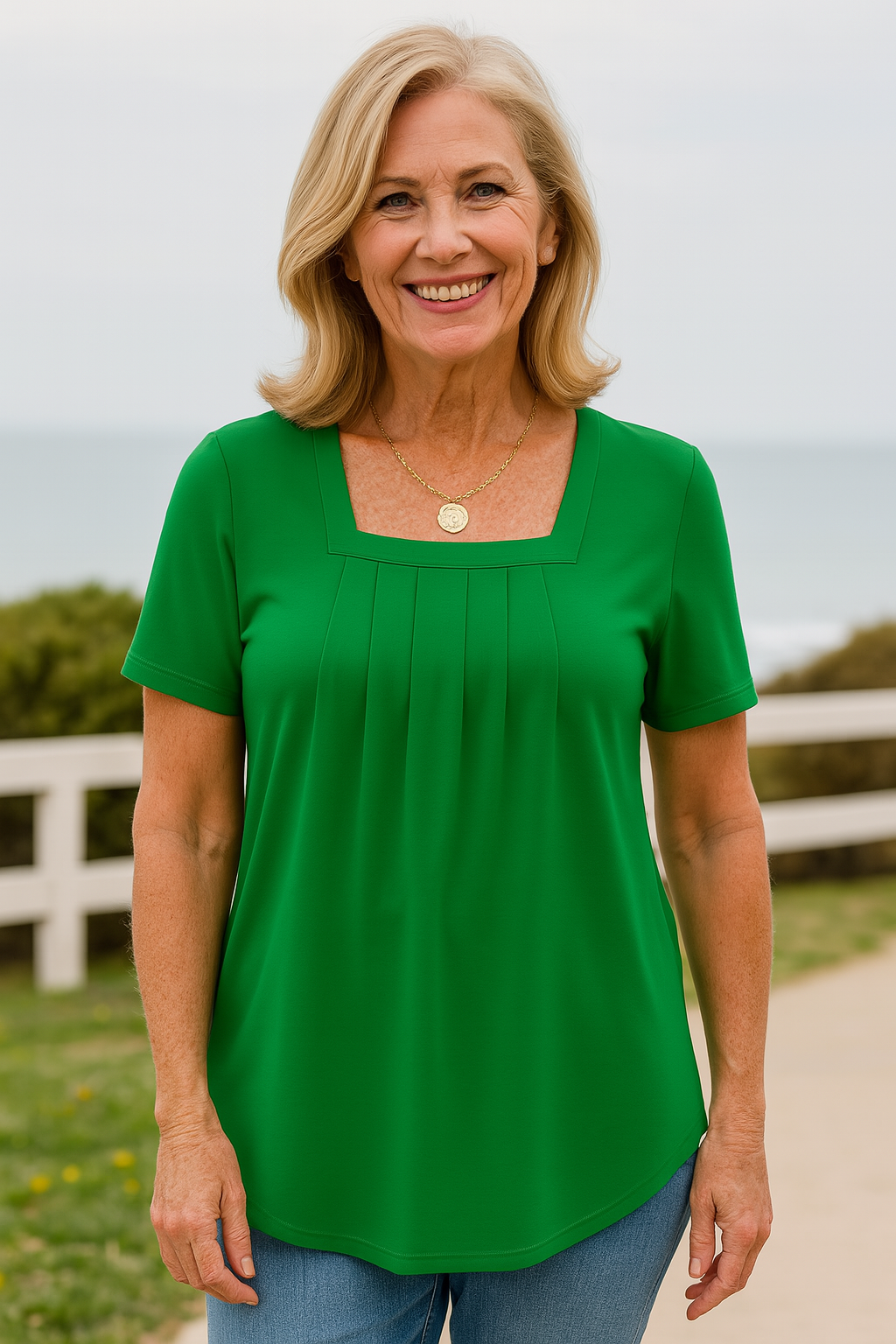 Kvinders Plisseret Top Behagelig 1