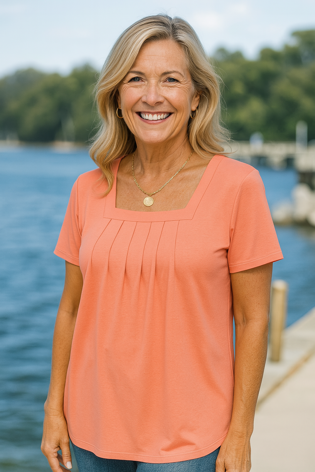 Kvinders Plisseret Top Behagelig 3