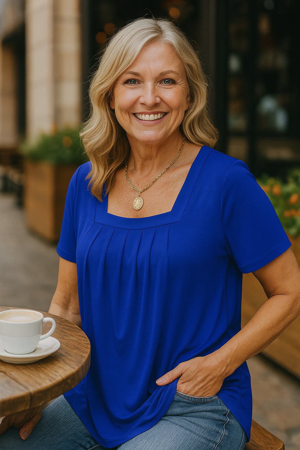 Kvinders Plisseret Top Behagelig 7