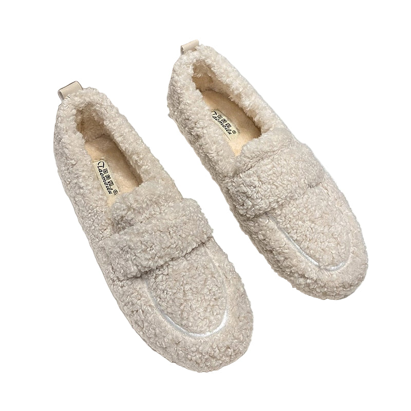Kvinders Pluche Sloffer med Antislip Bund 0