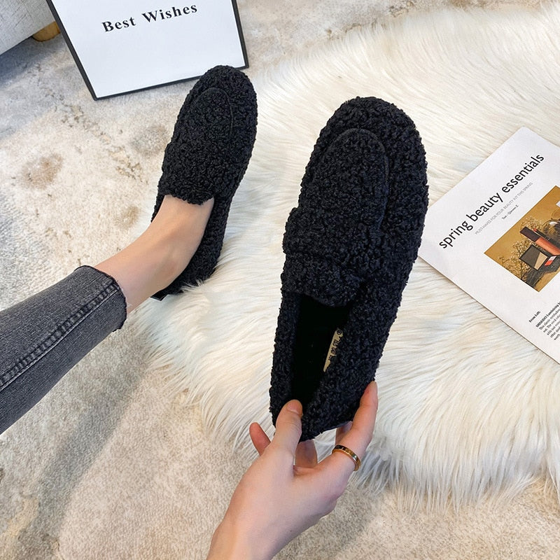 Kvinders Pluche Sloffer med Antislip Bund 4