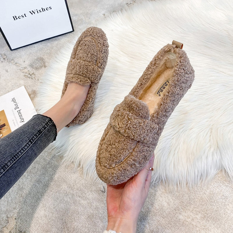Kvinders Pluche Sloffer med Antislip Bund 6
