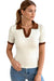 Kvinders Polo T-shirt med Farveblokke og Hakket Krave 1