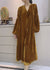 Kvinders Puff Sleeve Velour Kjole med Lommer 2