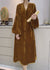 Kvinders Puff Sleeve Velour Kjole med Lommer 3