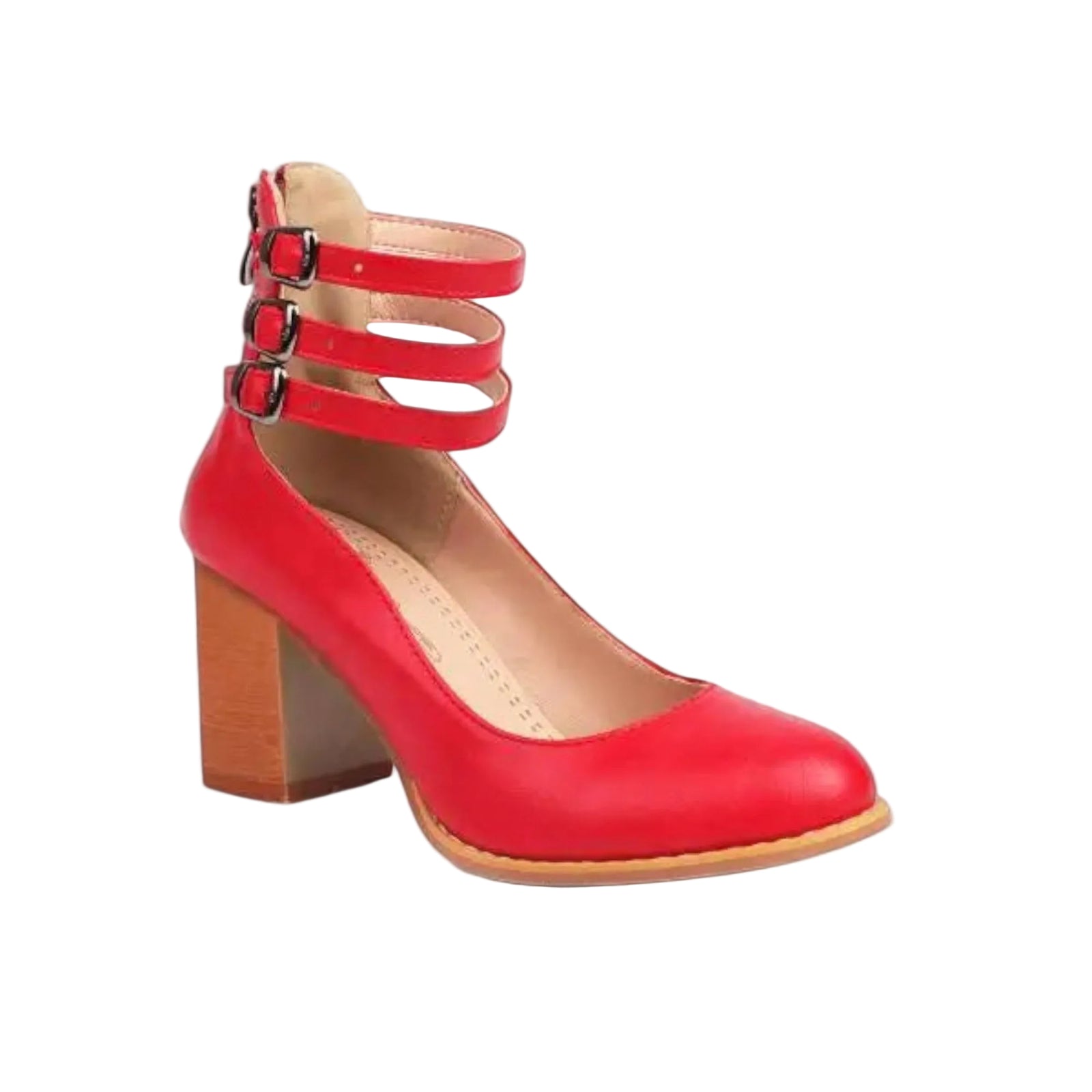 Kvinders Pumps med Ankelrem og Blokhæl 0