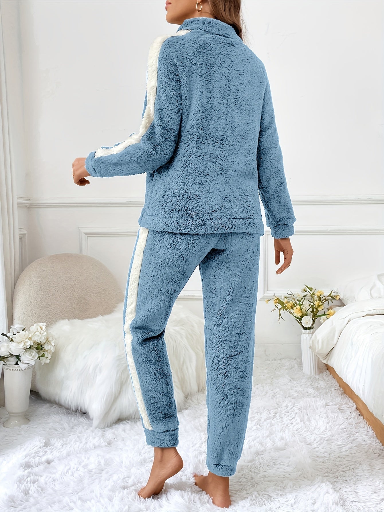 Kvinders Pyjamas Sæt med Halv Lynlås og Joggingbukser 5