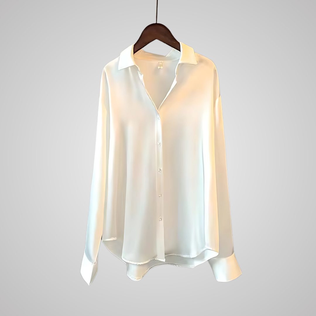 Kvinders Satin Bluse Elegant Design 4