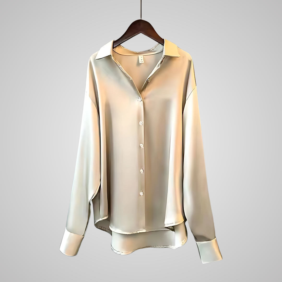 Kvinders Satin Bluse Elegant Design 6