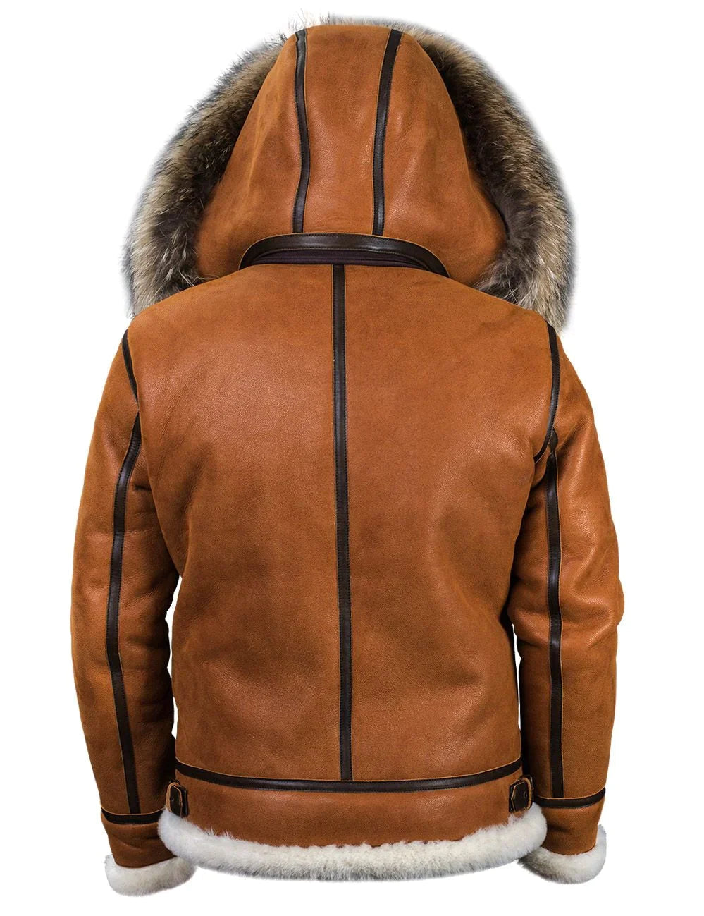 Kvinders Saueskinnsjakke med Pelshette Casual Tidløs Design 4