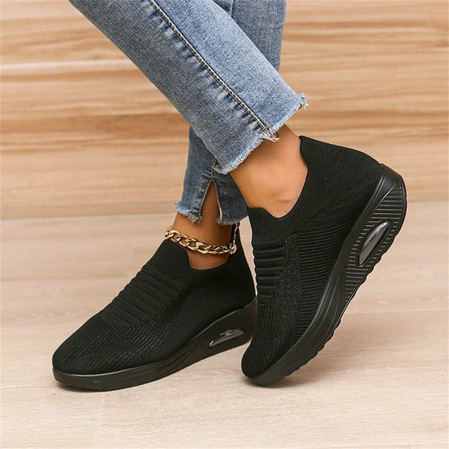 Kvinders Slip-On Sneakers Mesh Design Syntetisk med Luft Hæl 2