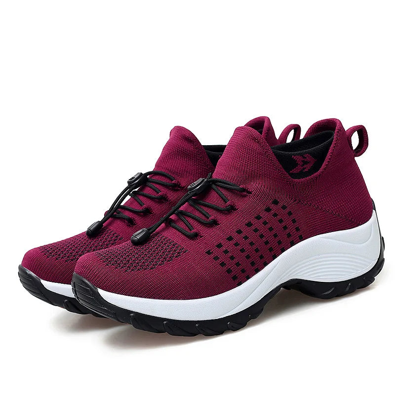 Kvinders Sneakers Platform Åndbart Stof 4