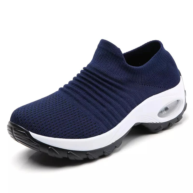 Kvinders Sneakers Sporty Åndbart Stof Gummi Sål 10
