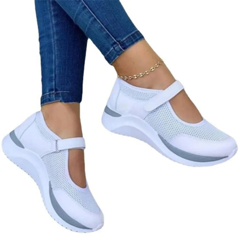 Kvinders Sneakers Strikket Casual Gummi Sål 4