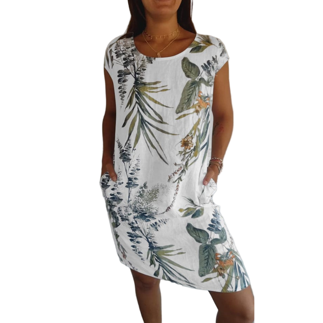 Kvinders Sommerkjole Med Rundhals Design 0