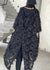 Kvinders Sort Lang Maxi Kjole med Fjer og V-Hals i Chiffon 4
