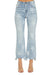 Kvinders Straight Jeans med Høj Talje og Stjerneprint i Lys Denim 0