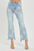 Kvinders Straight Jeans med Høj Talje og Stjerneprint i Lys Denim 2