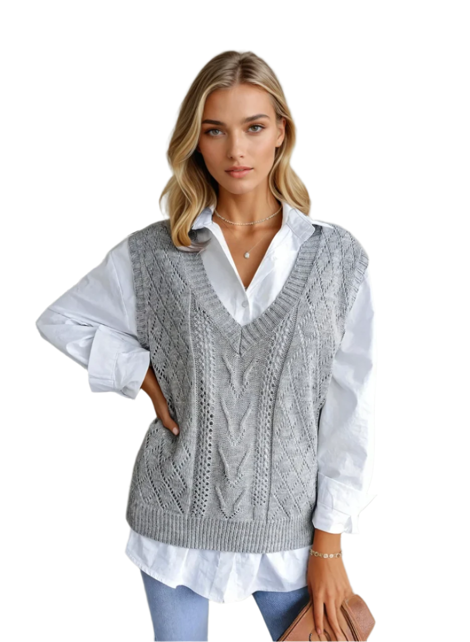 Kvinders Strik Pullover Uden Ærmer i Elegant Design 0