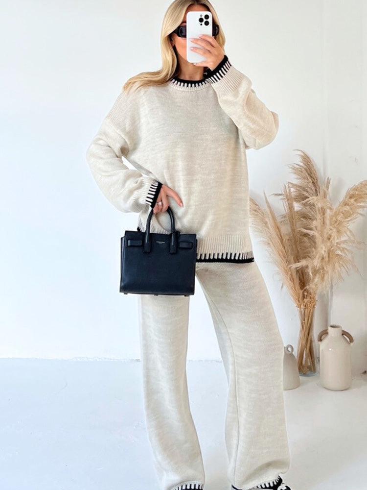 Kvinders Strikkedress Langærmet Casual Stil 1