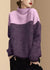 Kvinders Strikket Pullover Turtleneck Patchwork Design 6