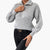 Kvinders Strikket Sweater med Halvzip og Ribben Design 5