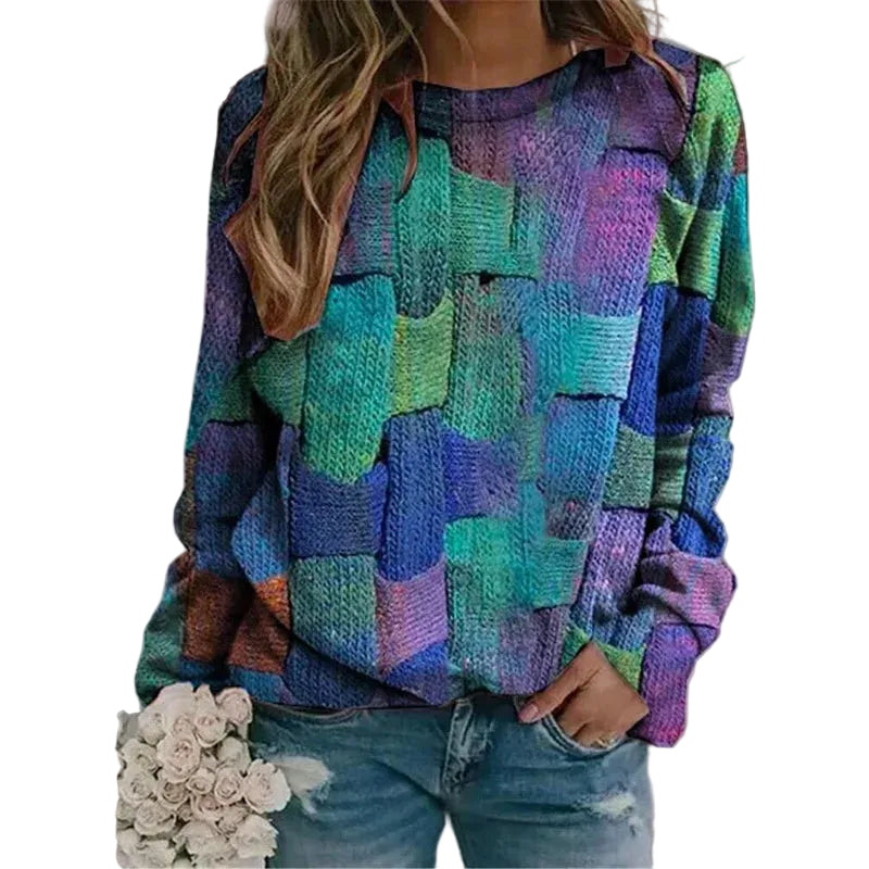 Kvinders Sweater Dristige Farver Modern Snit 0