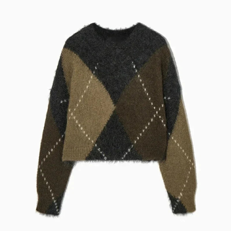 Kvinders Sweater Geometrisk Mønster Moderne Stil 4