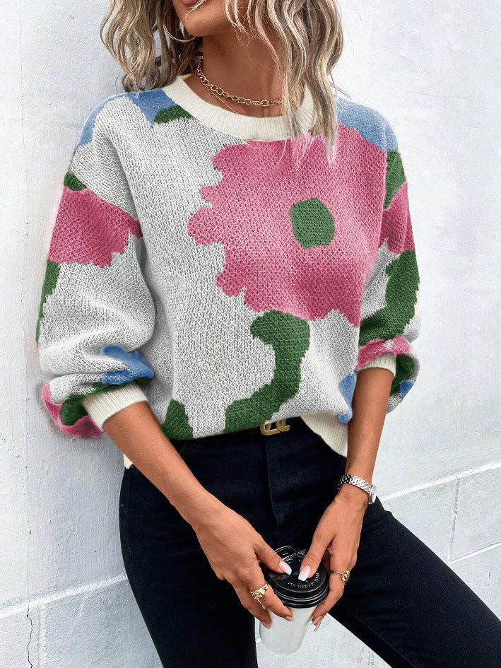 Kvinders Sweater med Blomsterprint 2