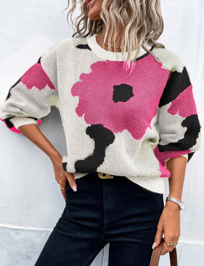 Kvinders Sweater med Blomsterprint 3