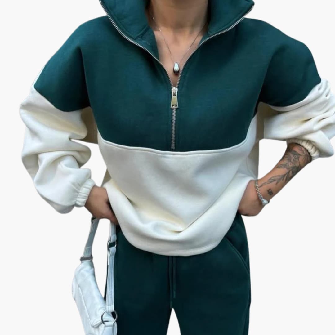 Kvinders Sweater med Halv Lynlås Casual Stil 2