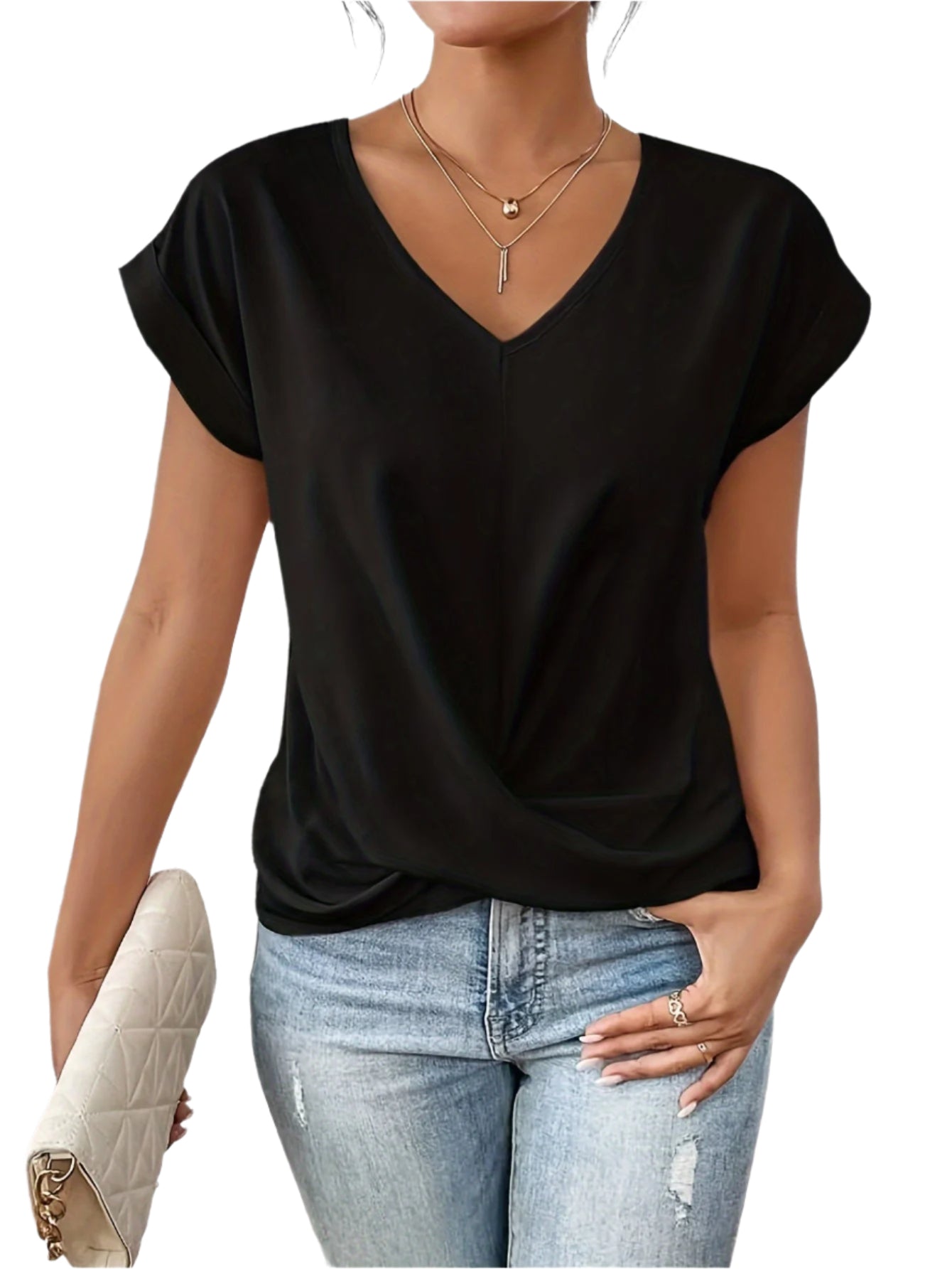 Kvinders T-Shirt Sweetheart Udsnit 100% Bomuld 0