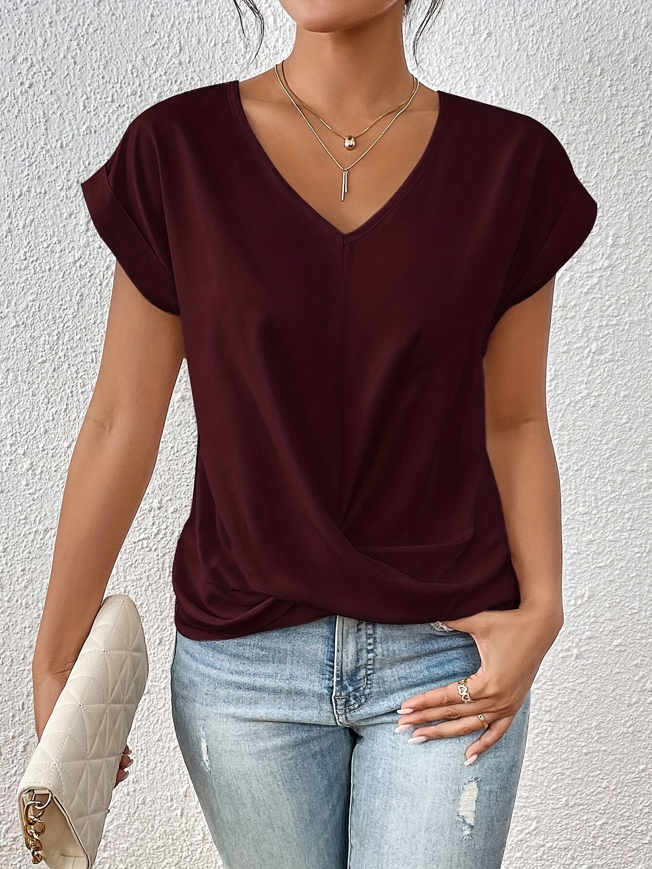 Kvinders T-Shirt Sweetheart Udsnit 100% Bomuld 3