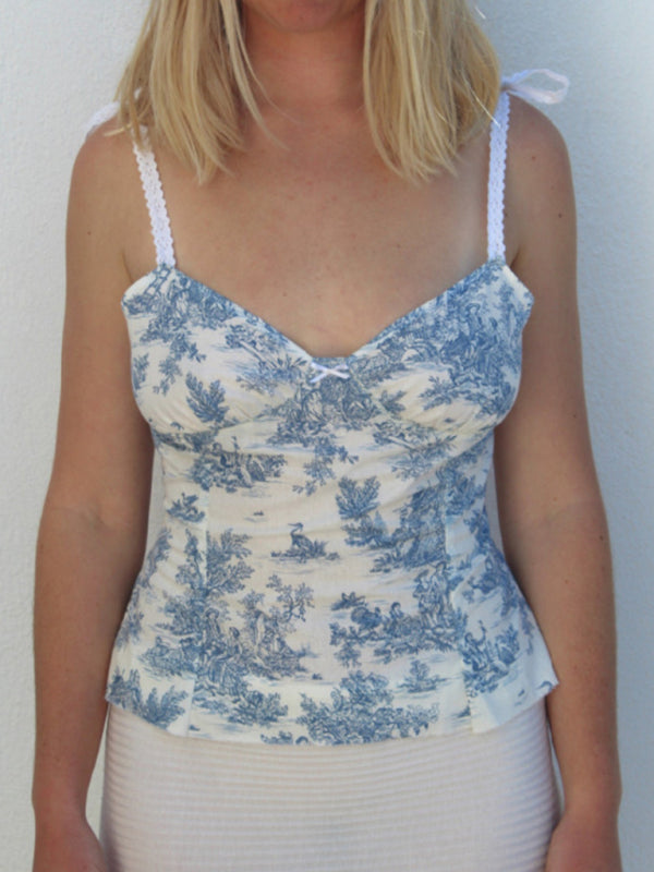 Kvinders Tanktop V-Hals Blomsterprint Polyester 2