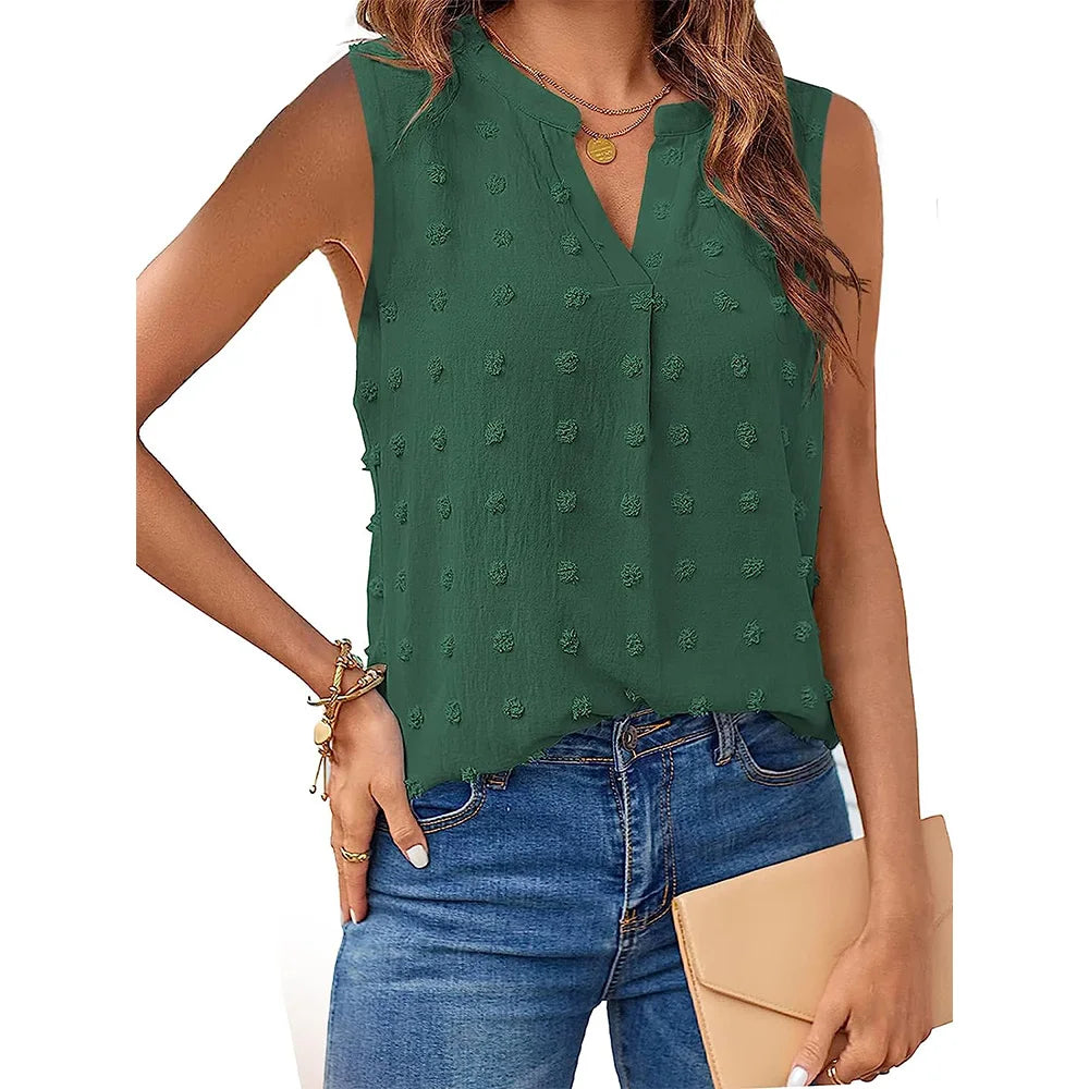 Kvinders Tanktop V-hals Blødt Stof 4