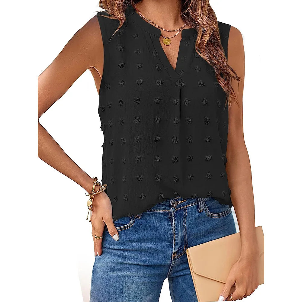 Kvinders Tanktop V-hals Blødt Stof 7