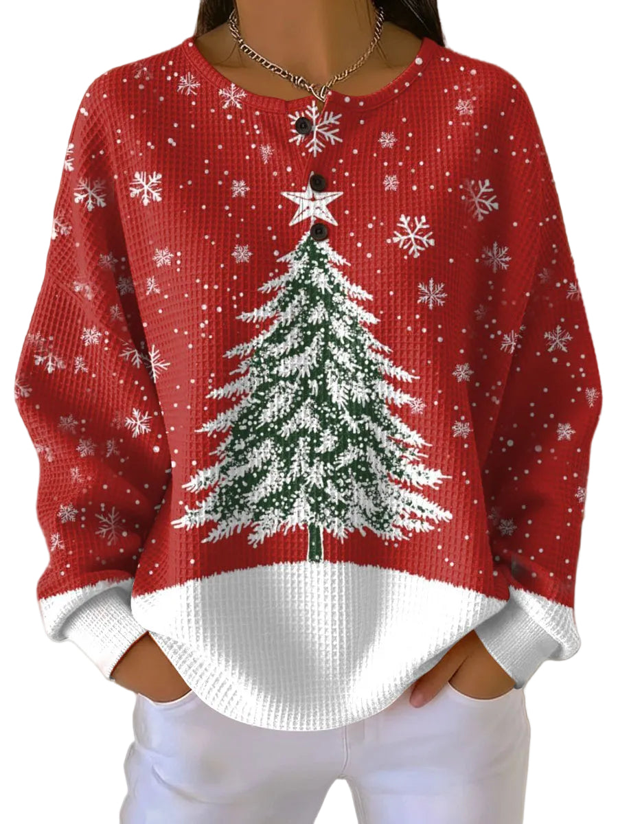 Kvinders Tidløs Trøje i Vaffelstil 0