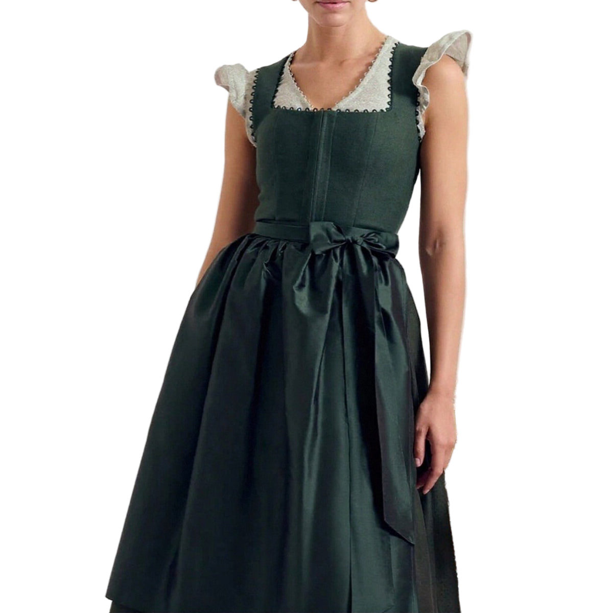 Kvinders Trachtenkjole Traditionel Bavarian Stil 100% Bomuld 0
