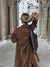 Kvinders Trenchcoat Suede Look Midi Med Bælte 5