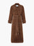 Kvinders Trenchcoat Suede Look Midi Med Bælte 6