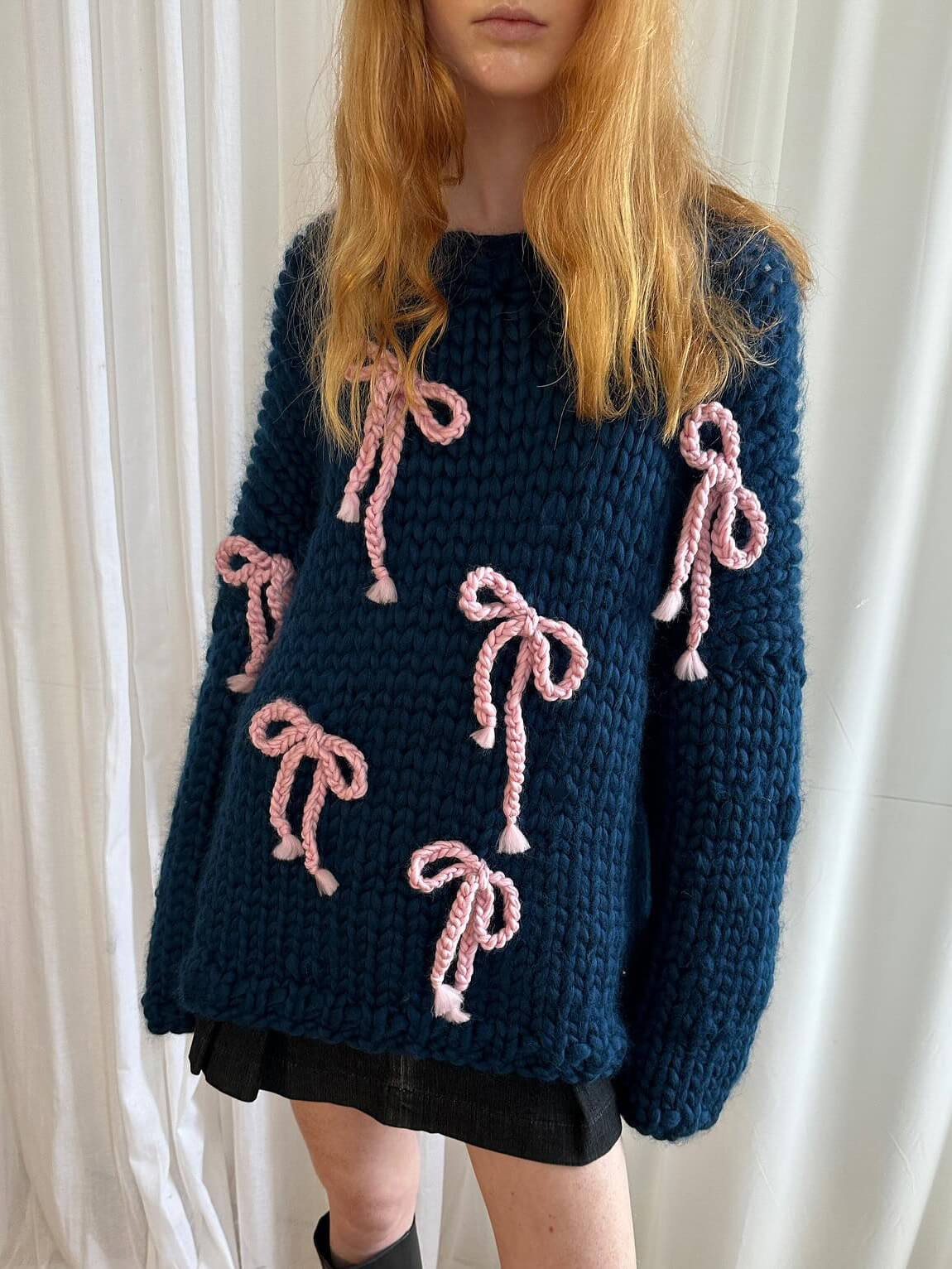 Kvinders Trøje Rund Hals med Sløjfedetalje Casual 1