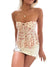 Kvinders Tube Top Blomstret Design Uden Ryg 0