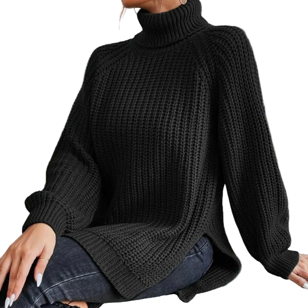 Kvinders Turtleneck Genser i Bomuldsjersey 0