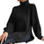 Kvinders Turtleneck Genser i Bomuldsjersey 0