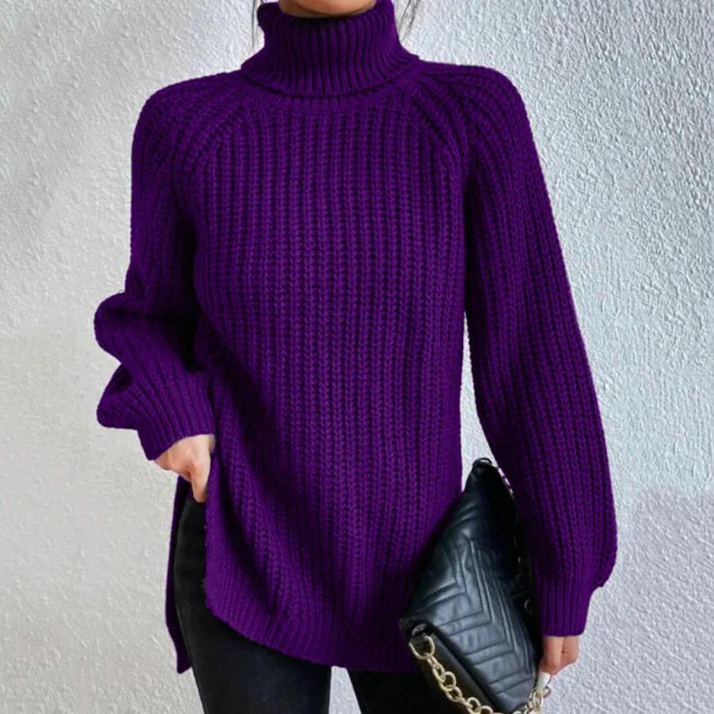 Kvinders Turtleneck Genser i Bomuldsjersey 3