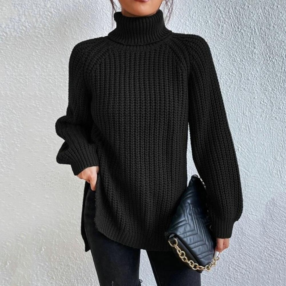 Kvinders Turtleneck Genser i Bomuldsjersey 5